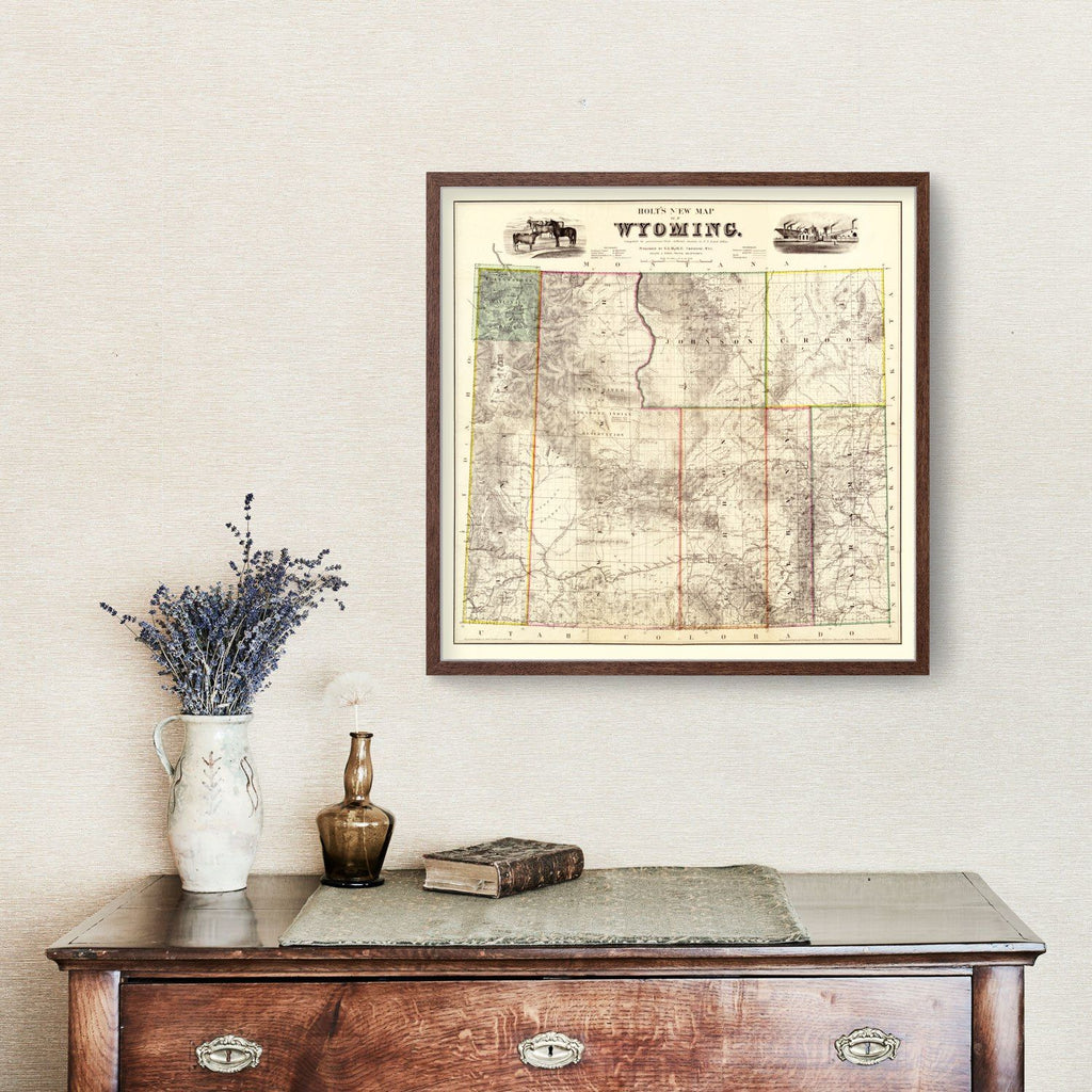Vintage Map of Wyoming 1883
