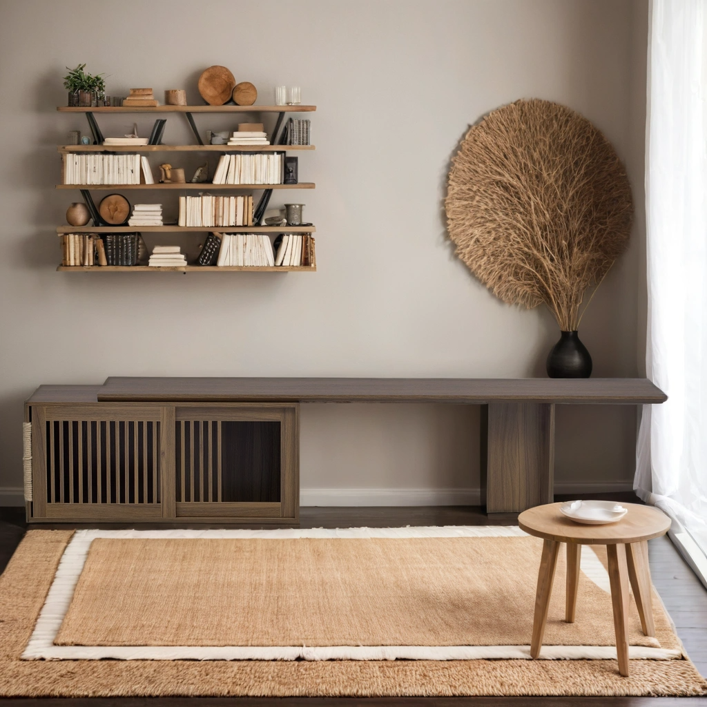 Mid-Century Modern 2 in 1 Cat Furniture Walnut TV Stand With Extendable table,  Litter Box Enclosure with Cat Scratcher