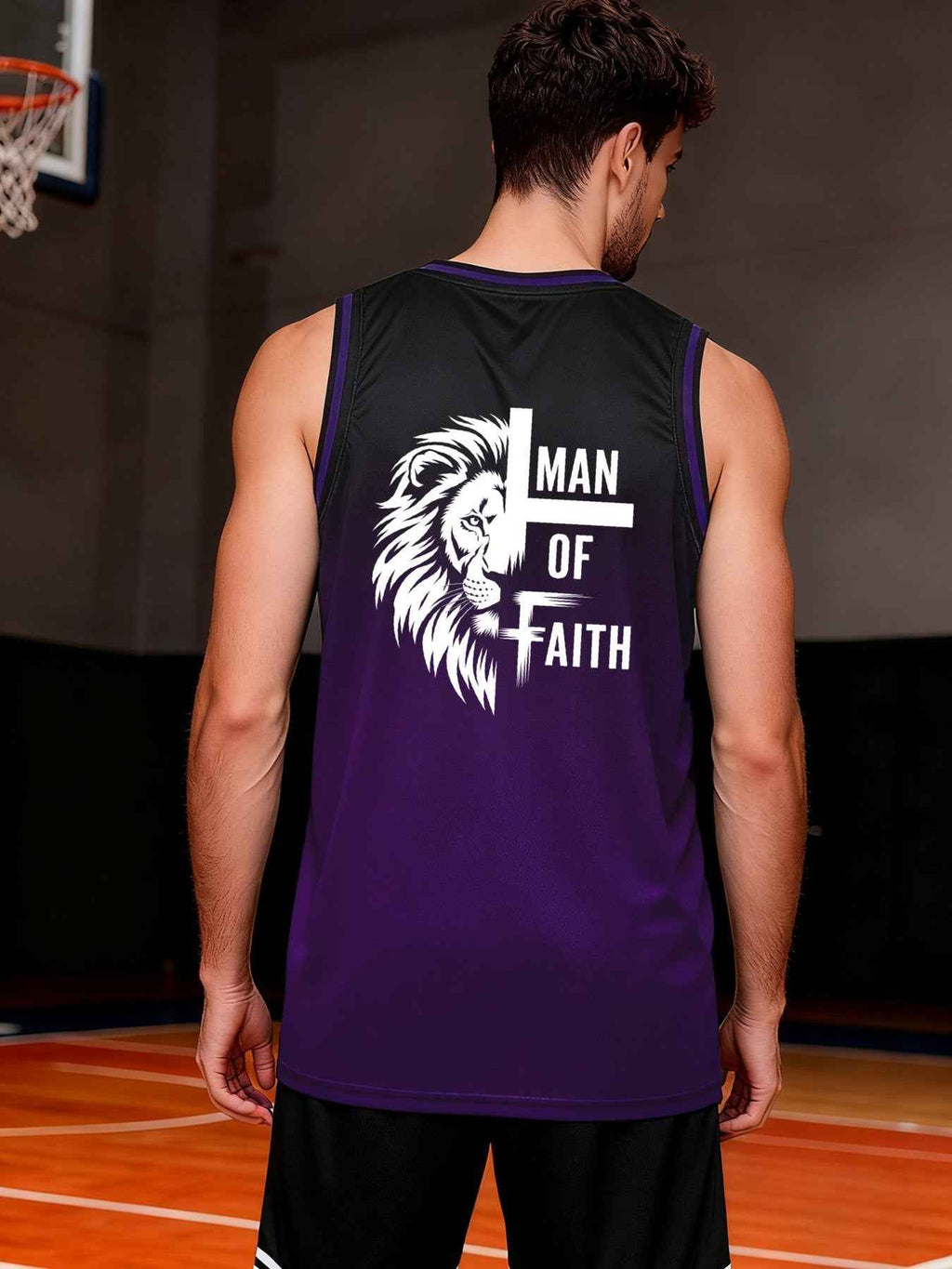 Man of Faith Adult Purple Basketball Jersey | Ships From USA