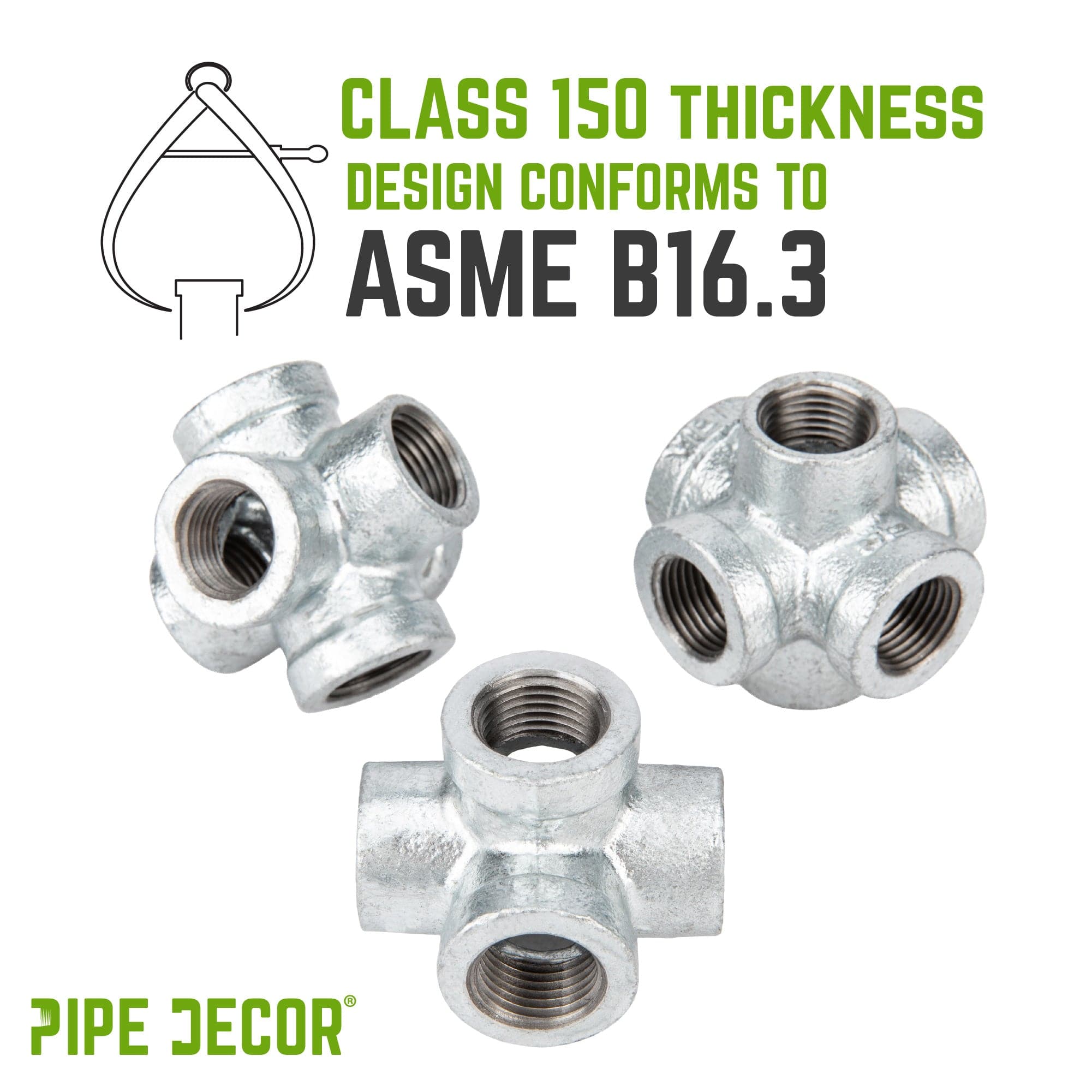 3/4 in. Galvanized 6-Way Fitting