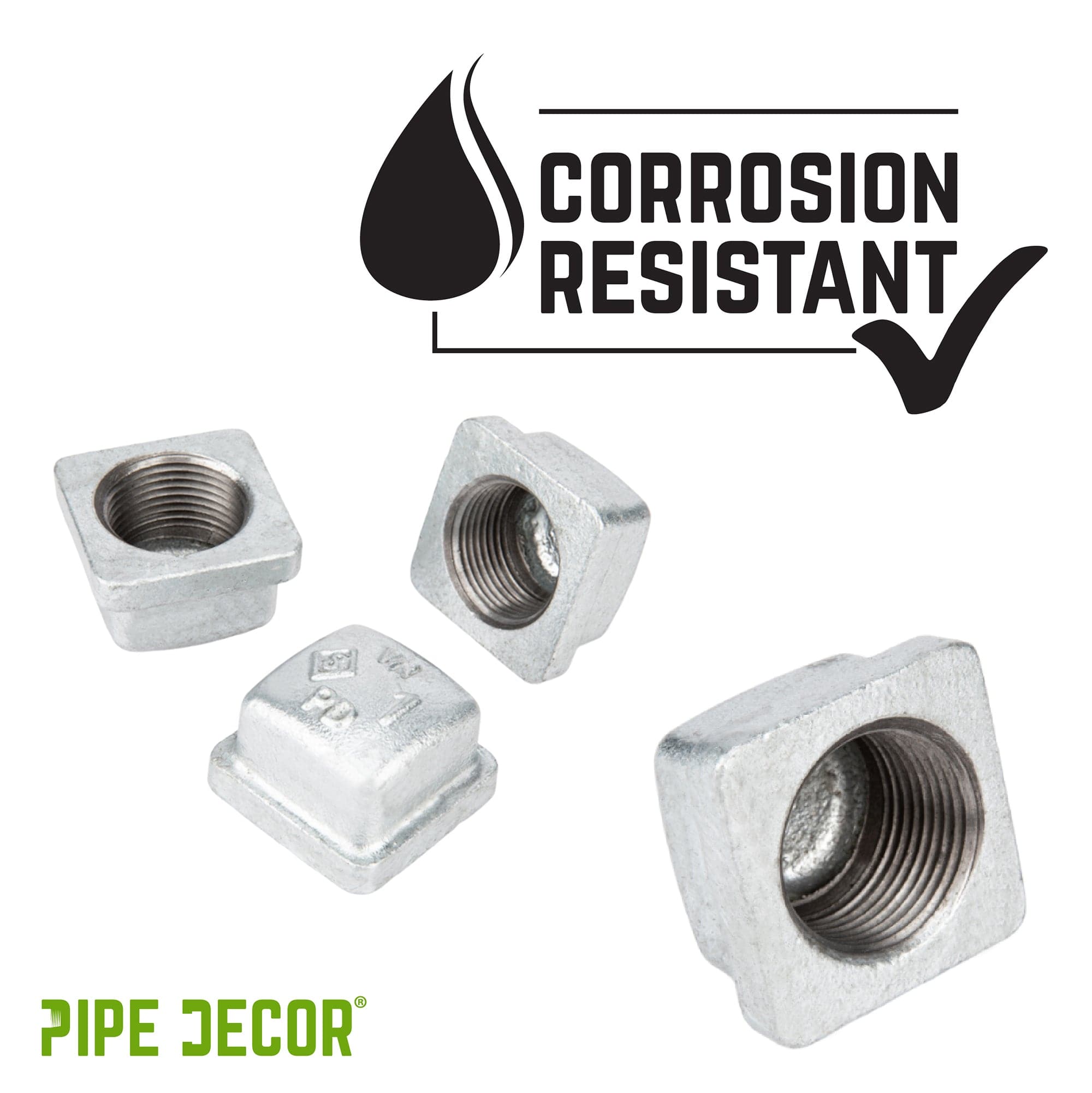 1 in. Galvanized Square Cap