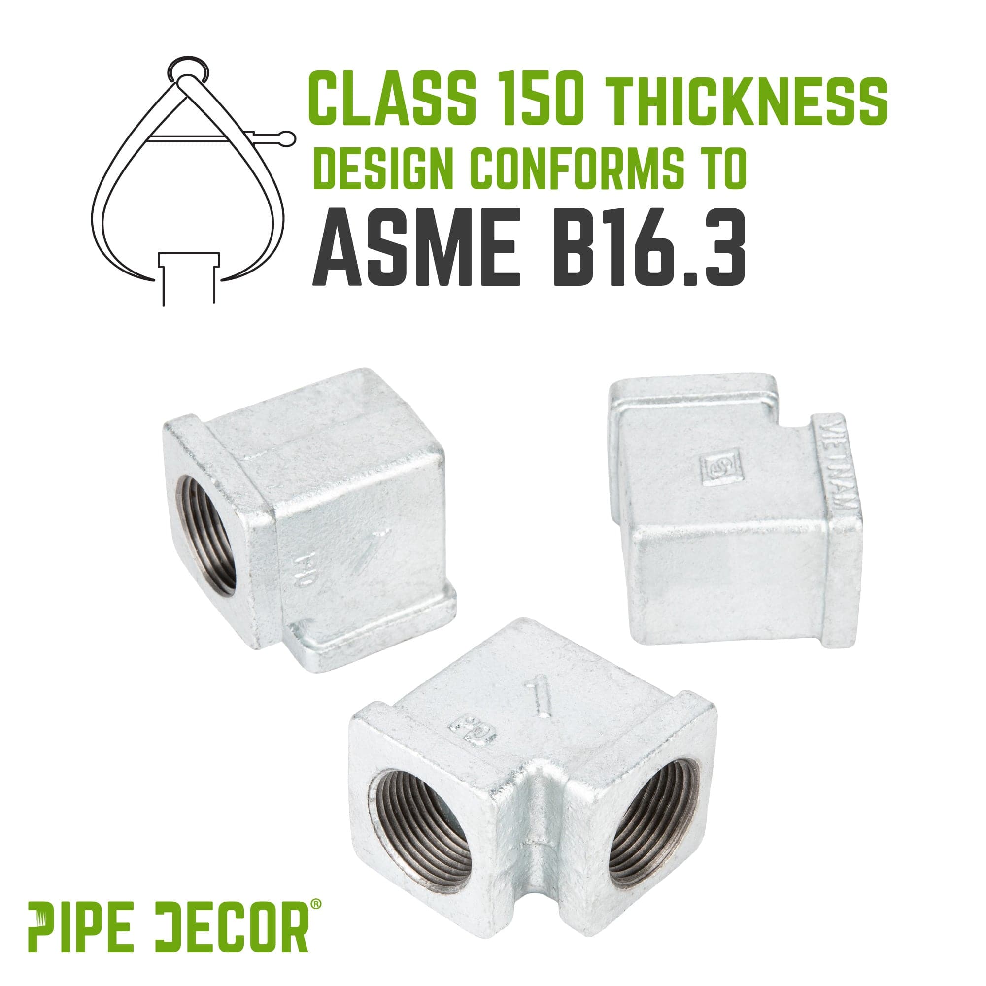 1 in. Galvanized Square 90 Degree Elbow