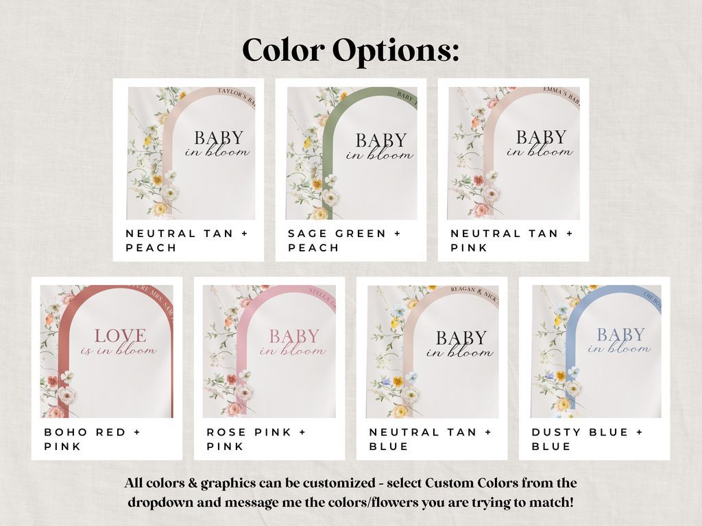 Love is in Bloom Bridal Shower Custom Banner Backdrop