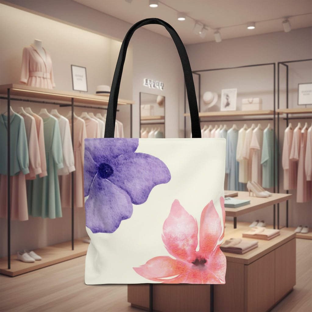Fresh Floral Print Beach Shopper Tote Bag Medium