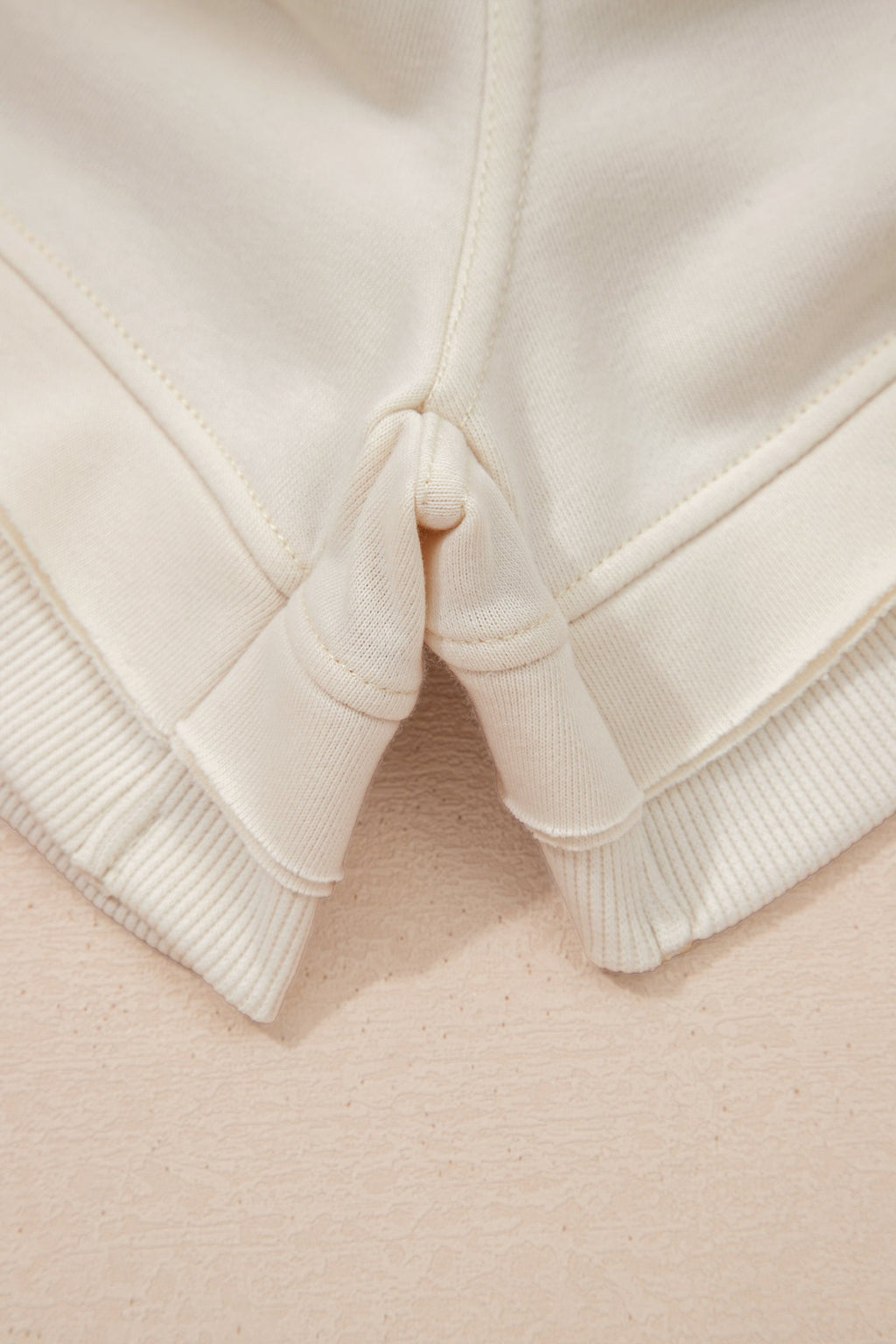 Solid Textured Raw Edge Top and Short Set