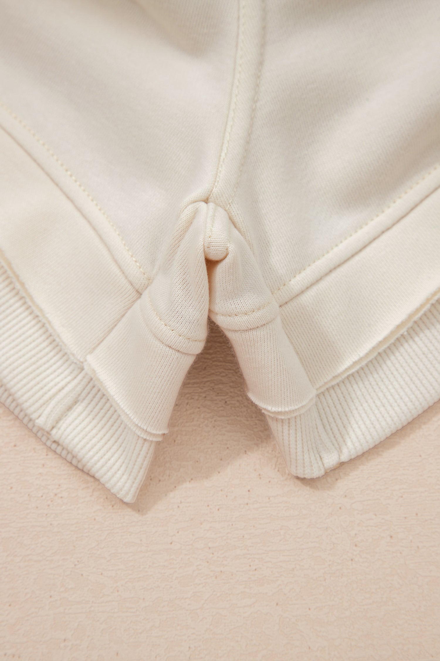 Solid Textured Raw Edge Top and Short Set