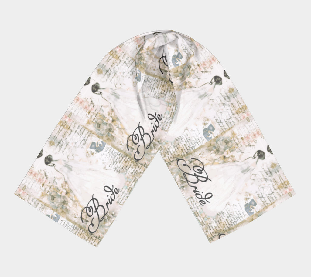 Elegant Antique Bride Pattern Long Scarf