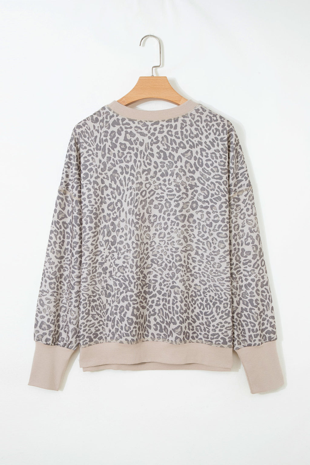 Leopard Patchwork Crew Neck Sweatshirt