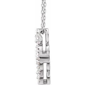 Platinum 1/2 CTW Natural Diamond Clover 18" Necklace
