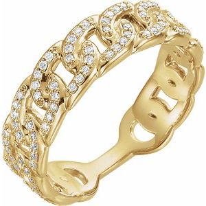 14K Yellow Gold 1/4 CTW Natural Diamond Stackable Link Ring