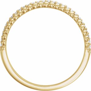 14K Yellow Gold 1/6 CTW Natural Diamond Beaded Ring