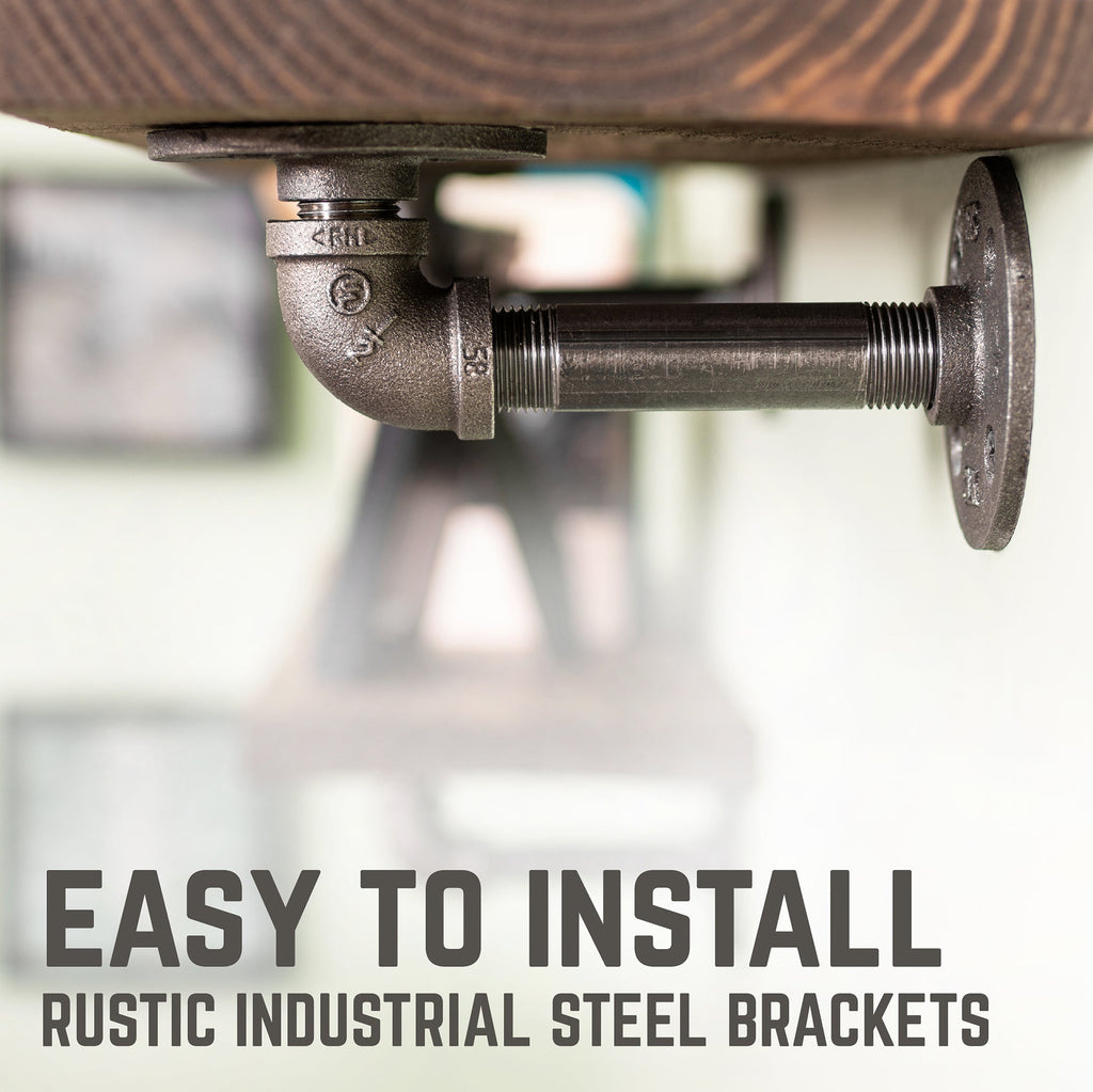 RESTORE Trail Brown 24 in. Shelves with L-Shaped Brackets