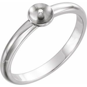 Platinum Ring Mounting for 6 mm Pearl