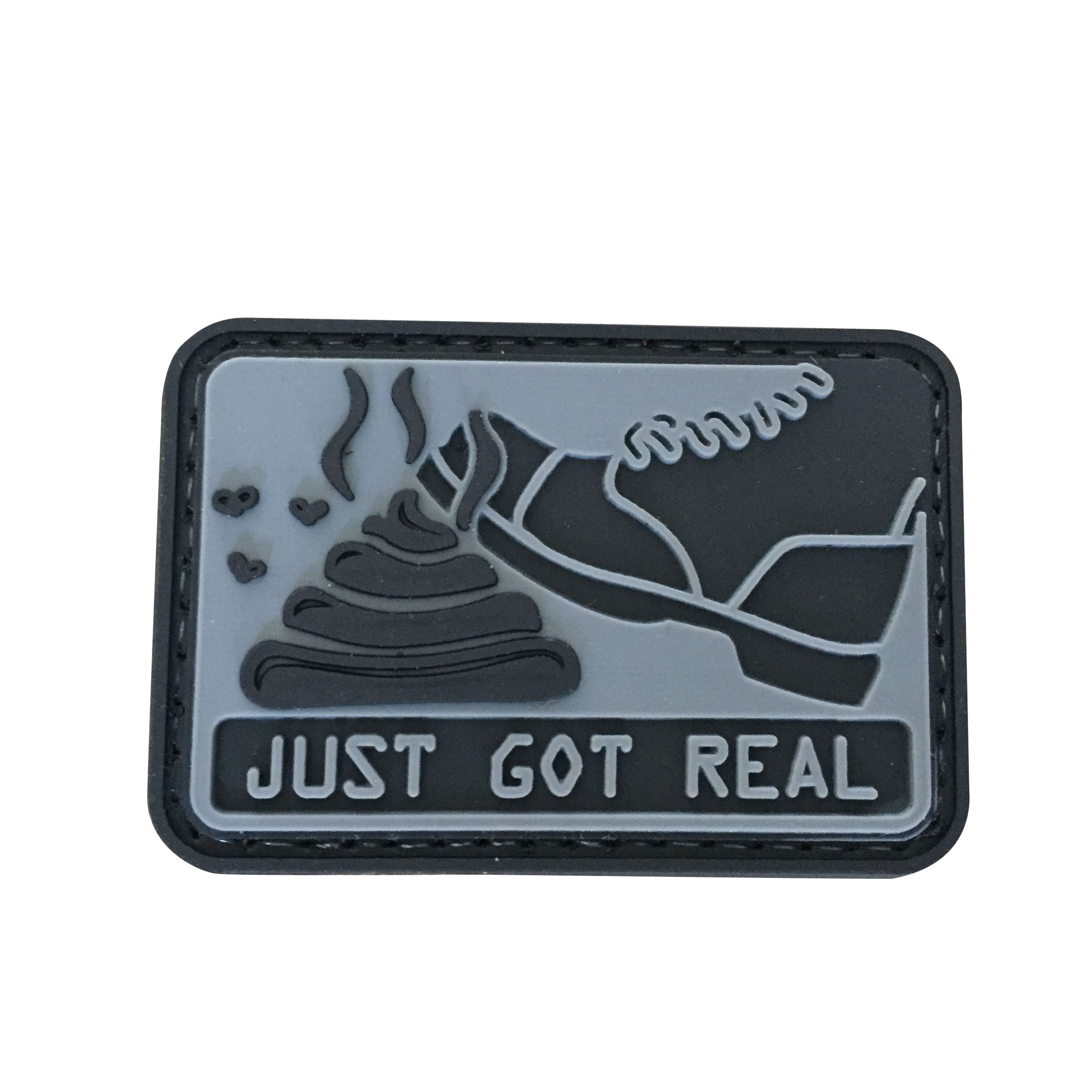 Just Got Real PVC Patch Black and Gray