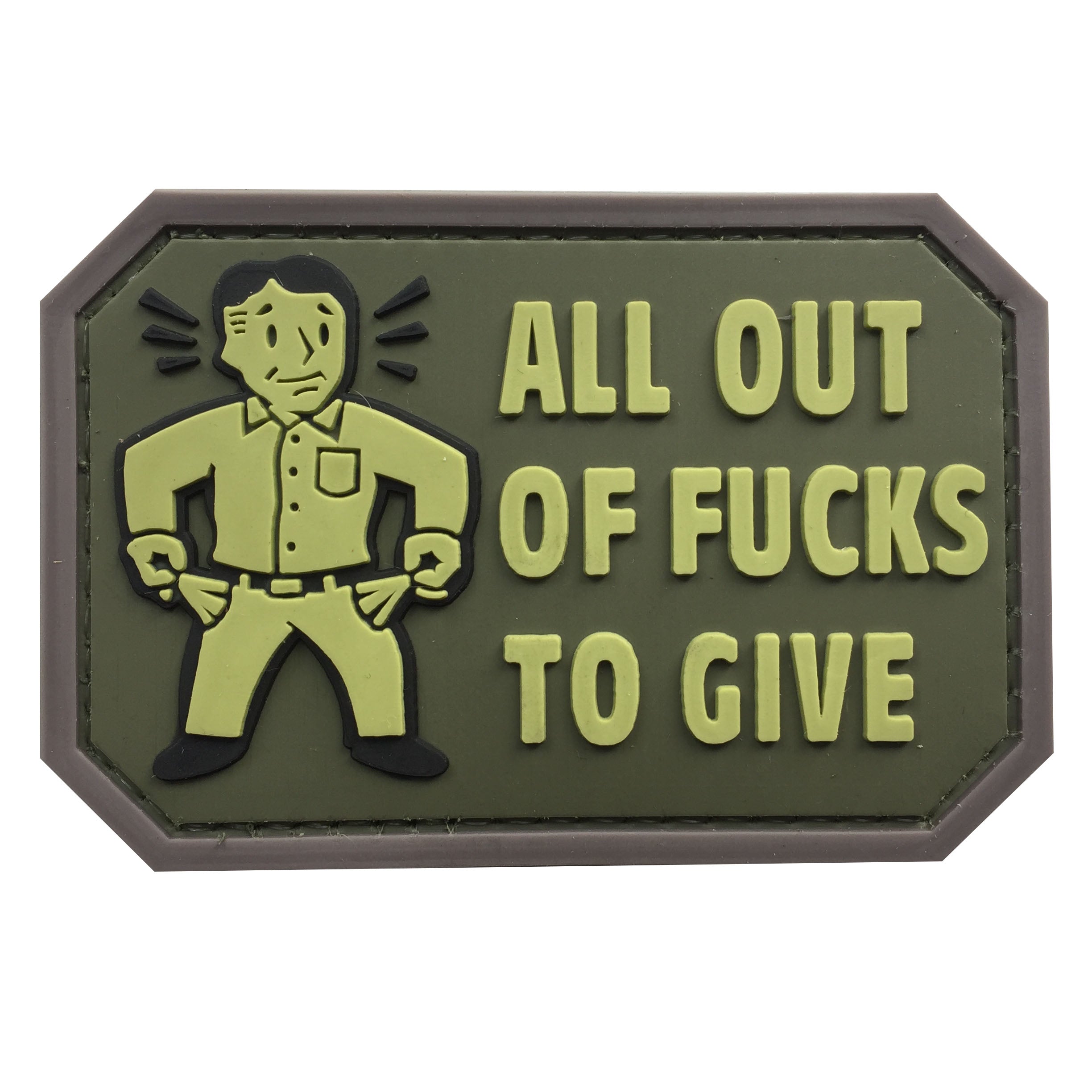 All Out of Fucks To Give PVC Patch Green