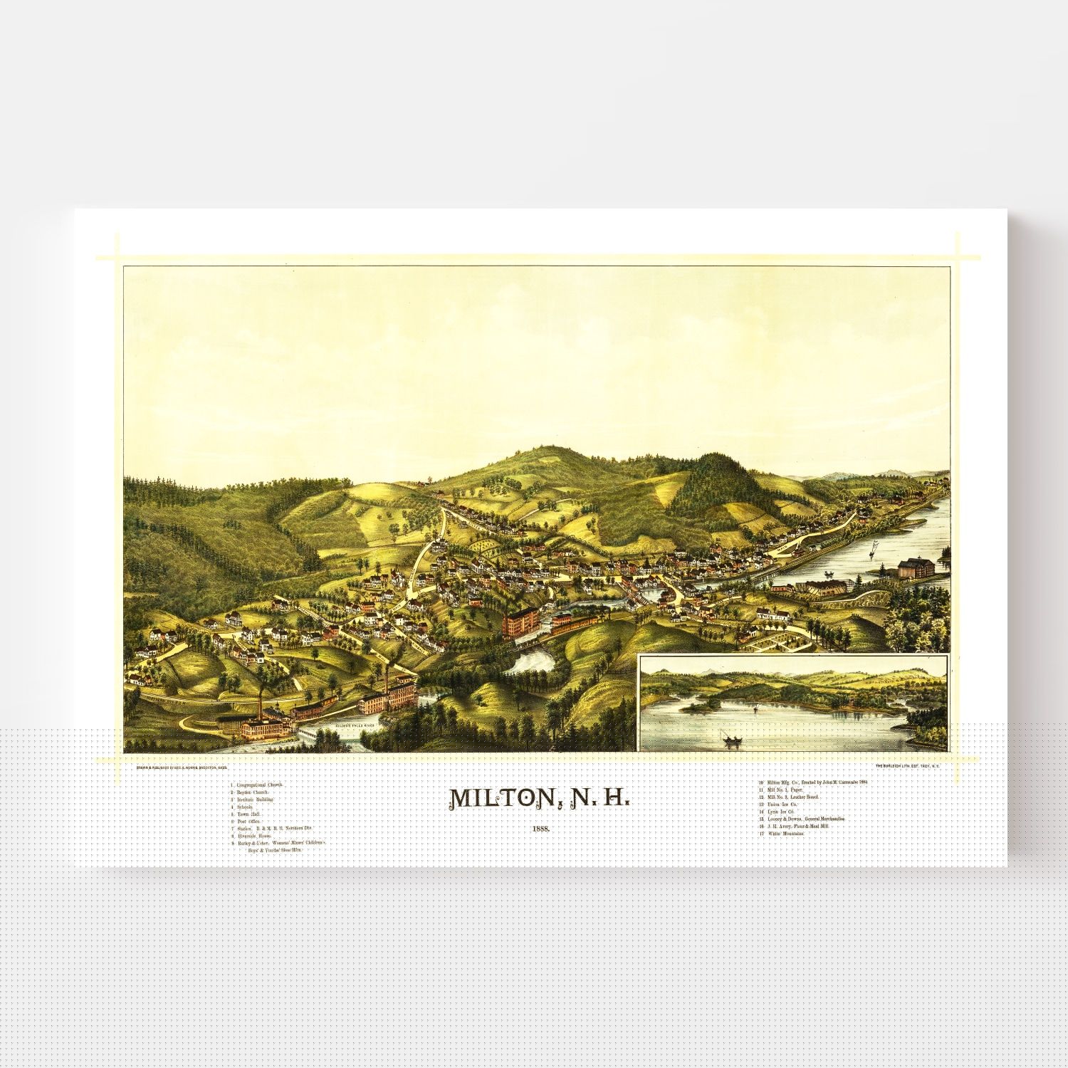 Vintage Map of Milton, New Hampshire 1888
