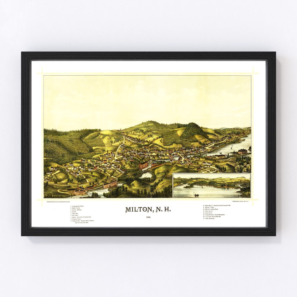 Vintage Map of Milton, New Hampshire 1888