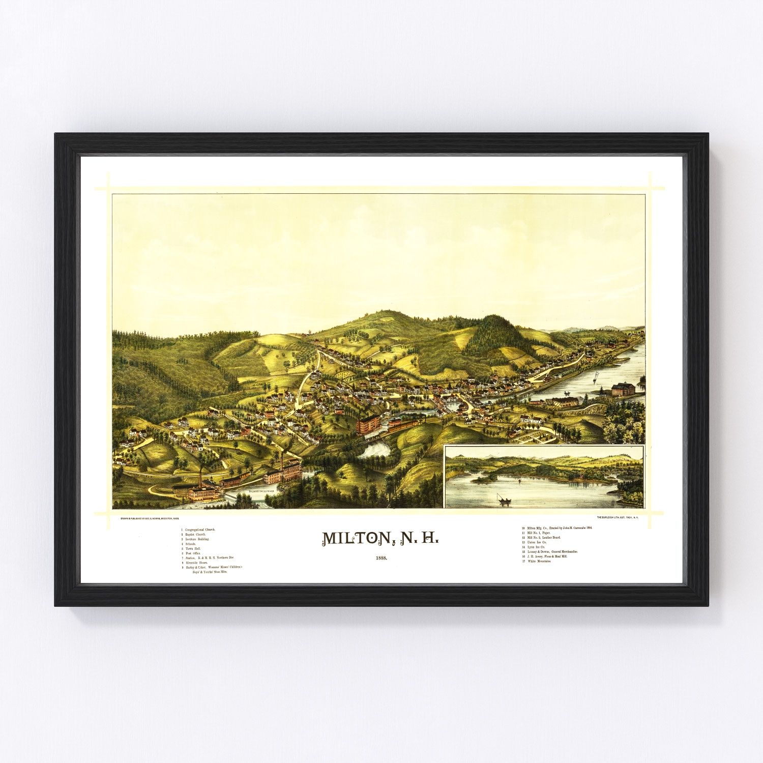 Vintage Map of Milton, New Hampshire 1888