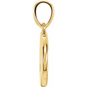 14K Yellow Gold .005 CT Natural Diamond Engravable Pendant