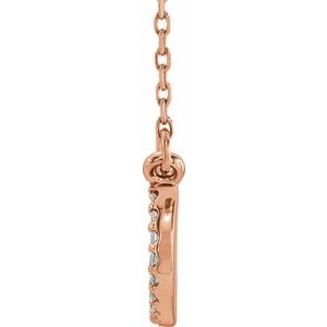14K Rose Gold 1/6 CTW Natural Diamond Paisley 18" Necklace