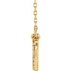 14K Yellow Gold 1/6 CTW Natural Diamond Paisley 18" Necklace