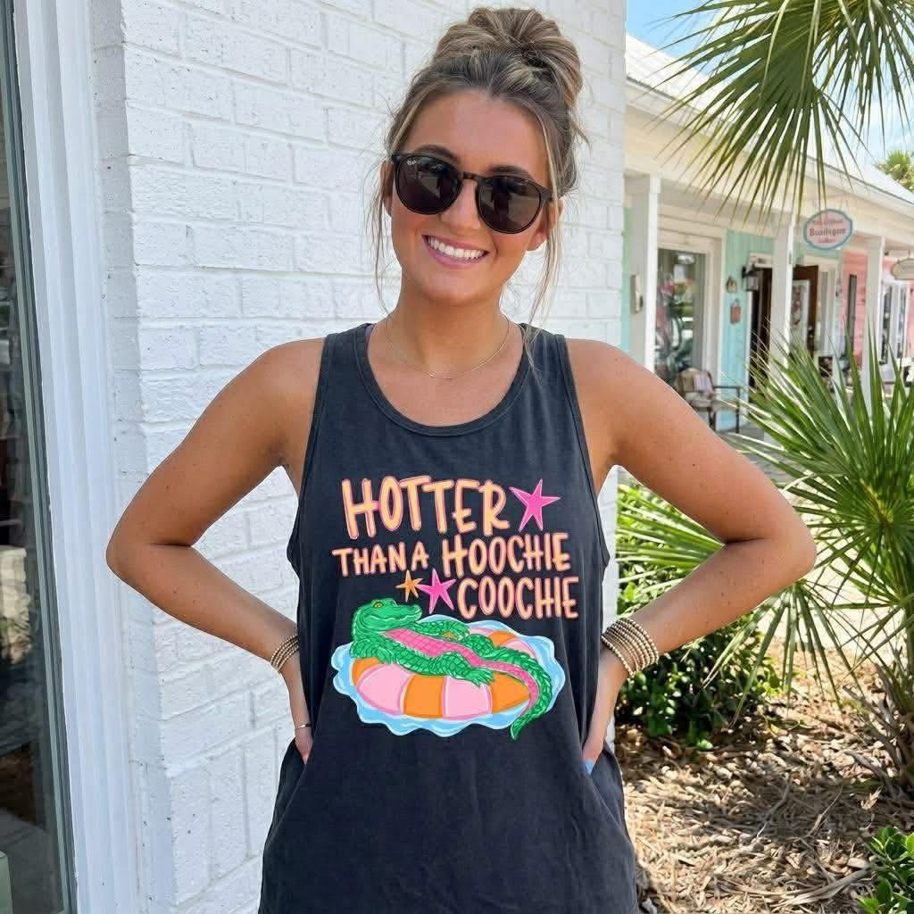 Hotter Than a Hoochie Coochie Graphic Tee | Funny Southern Summer Gator Shirt