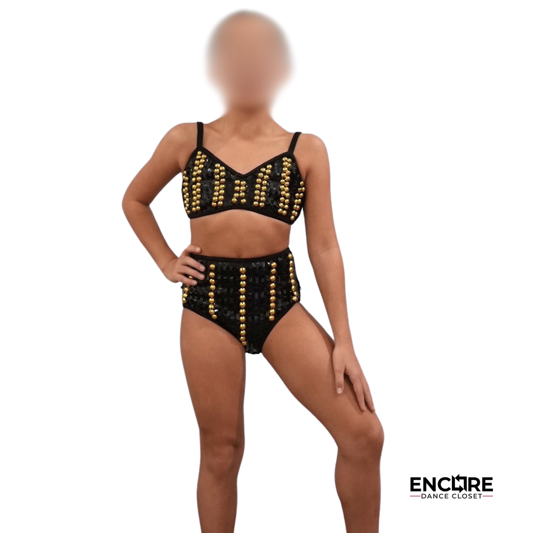 Jazzy Black and Gold Two-Piece Costume