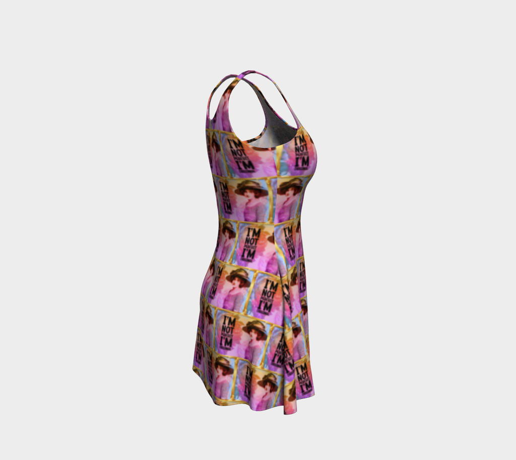 I'm Not Perfect I'm Original Pink Short Flared Dress
