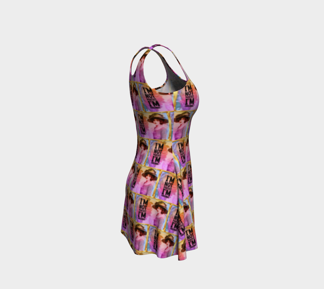 I'm Not Perfect I'm Original Pink Short Flared Dress