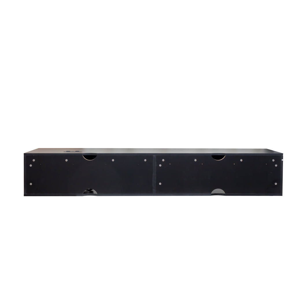 180 Wall Mounted Floating 80' TV Stand with 20 Color LEDs  and  Charging Station