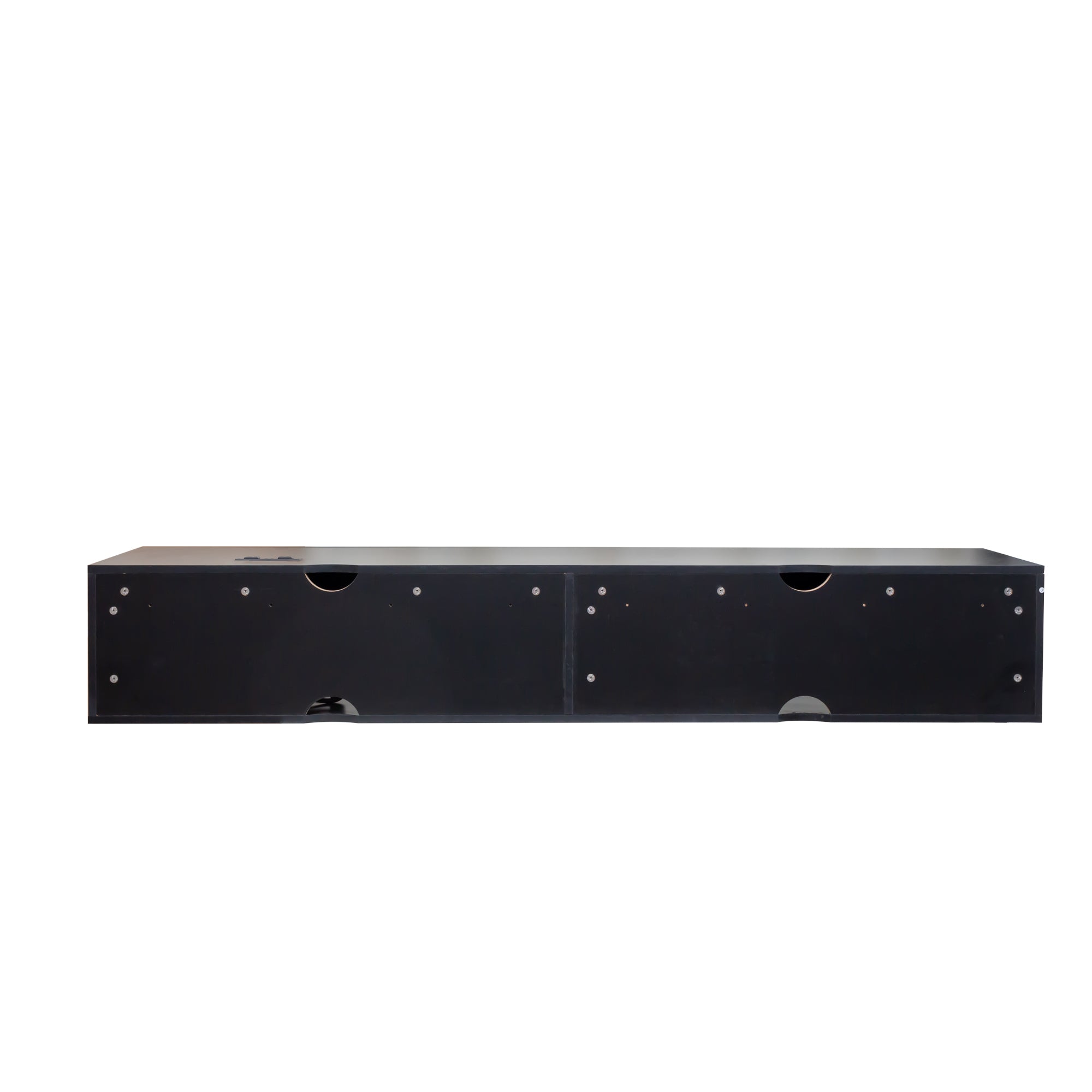 180 Wall Mounted Floating 80' TV Stand with 20 Color LEDs  and  Charging Station