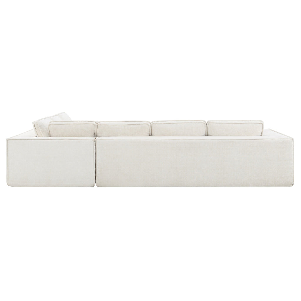[VIDEO+New]129.5' Minimalist Style Modular Sectional Sofa,6 Seat Wrinkle-resistant Chenille Couch Set,2 PC Free Combination,Modern L-Shaped Cloud Sofa Set for Living Room,No Assembly Require,3 Colors