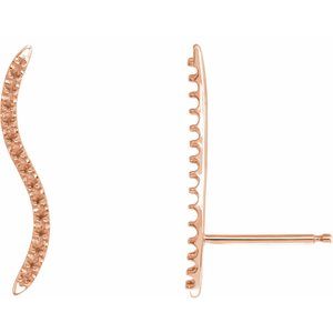 14K Rose Gold Right Ear Climber Mounting