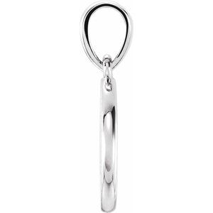 14K White Gold .005 CT Natural Diamond Engravable Pendant