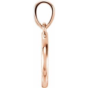 14K Rose Gold .005 CT Natural Diamond Engravable Pendant