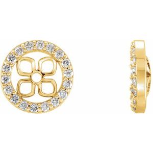 14K Yellow Gold 8 mm ID 3/8 CTW Natural Diamond Earring Jackets