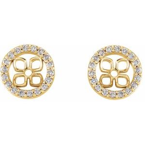 14K Yellow Gold 8 mm ID 3/8 CTW Natural Diamond Earring Jackets – image 2