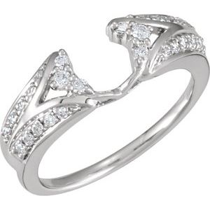 14K White 1/4 CTW Natural Diamond Ring Wrap