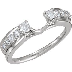 14K White 1/2 CTW Natural Diamond Wrap-Style Enhancer Ring