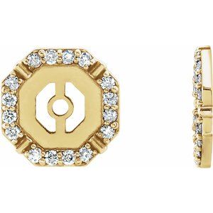 14K Yellow Gold 1/8 CTW Natural Diamond Earring Jackets