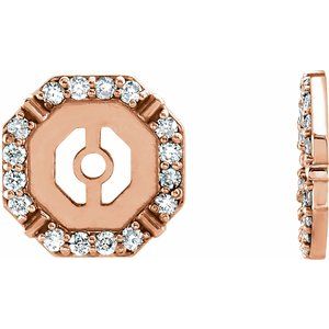 14K Rose Gold 1/8 CTW Natural Diamond Earring Jackets