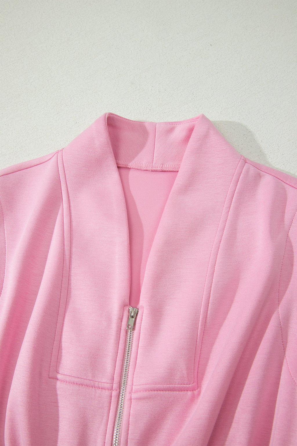 Solid Zip Up V-Neck Sleeveles Midi Dress