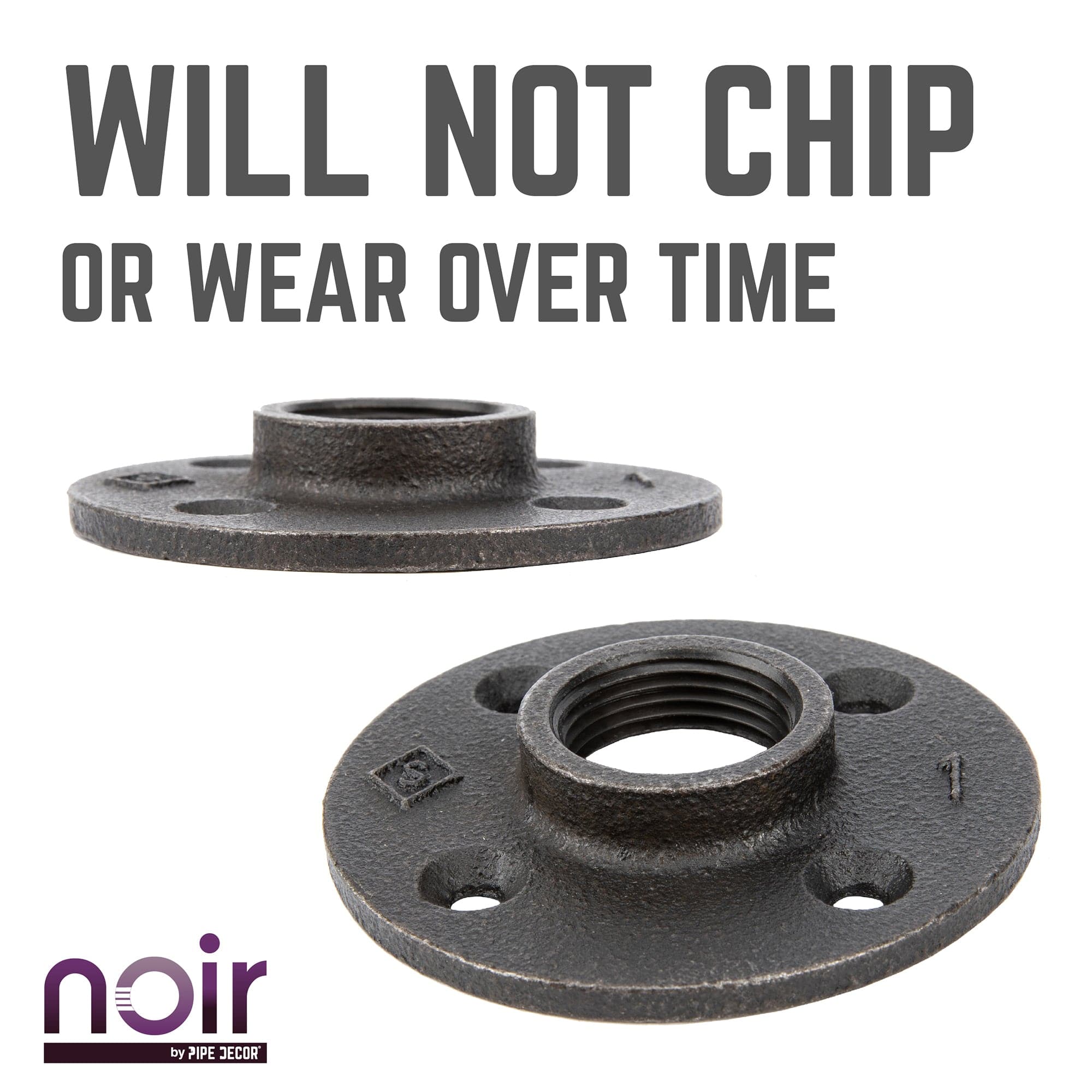 1 in. Prefinished Matte Black Floor Flange