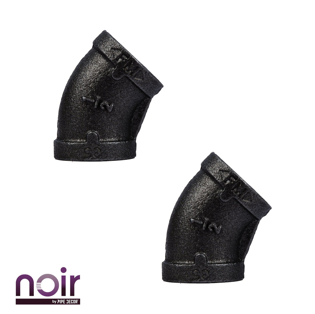 1/2 in. Prefinished Matte Black 45-Degree Elbow