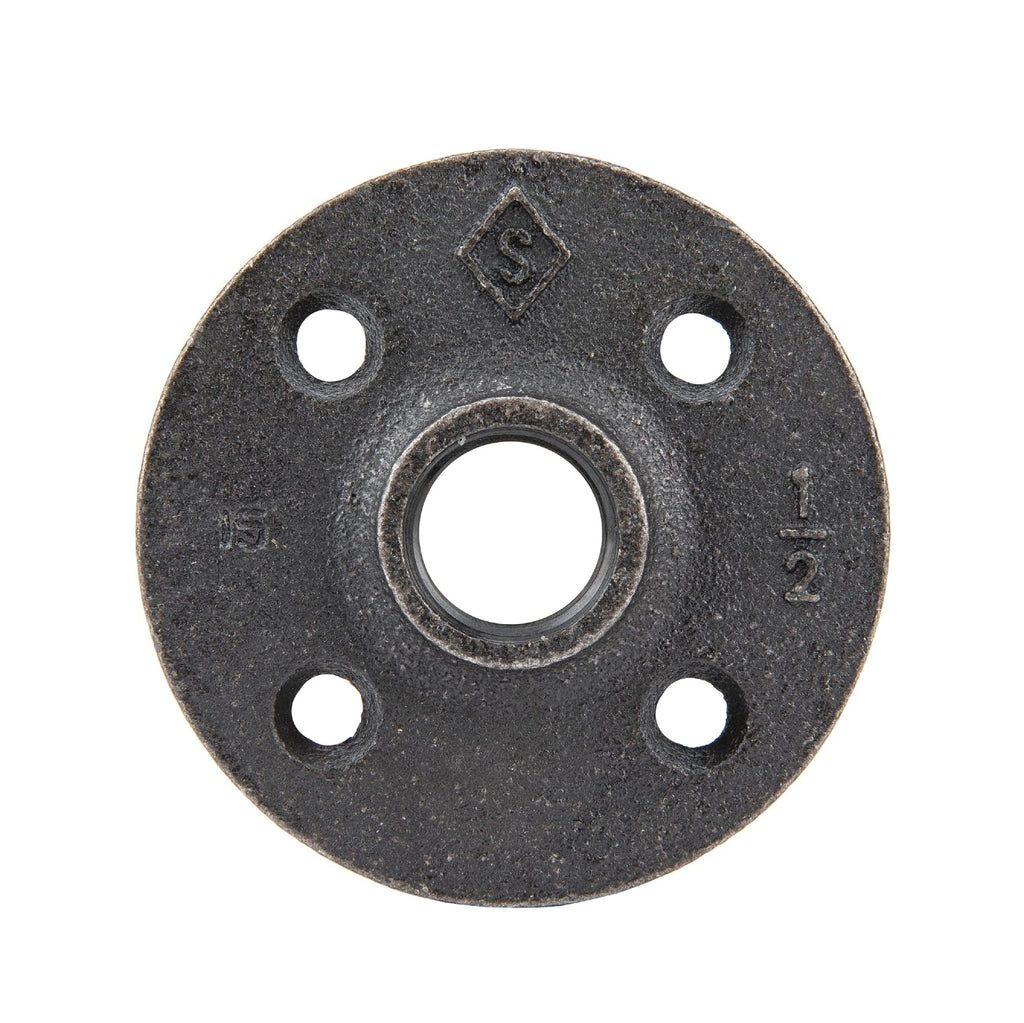 1/2 in. Prefinished Matte Black Floor Flange