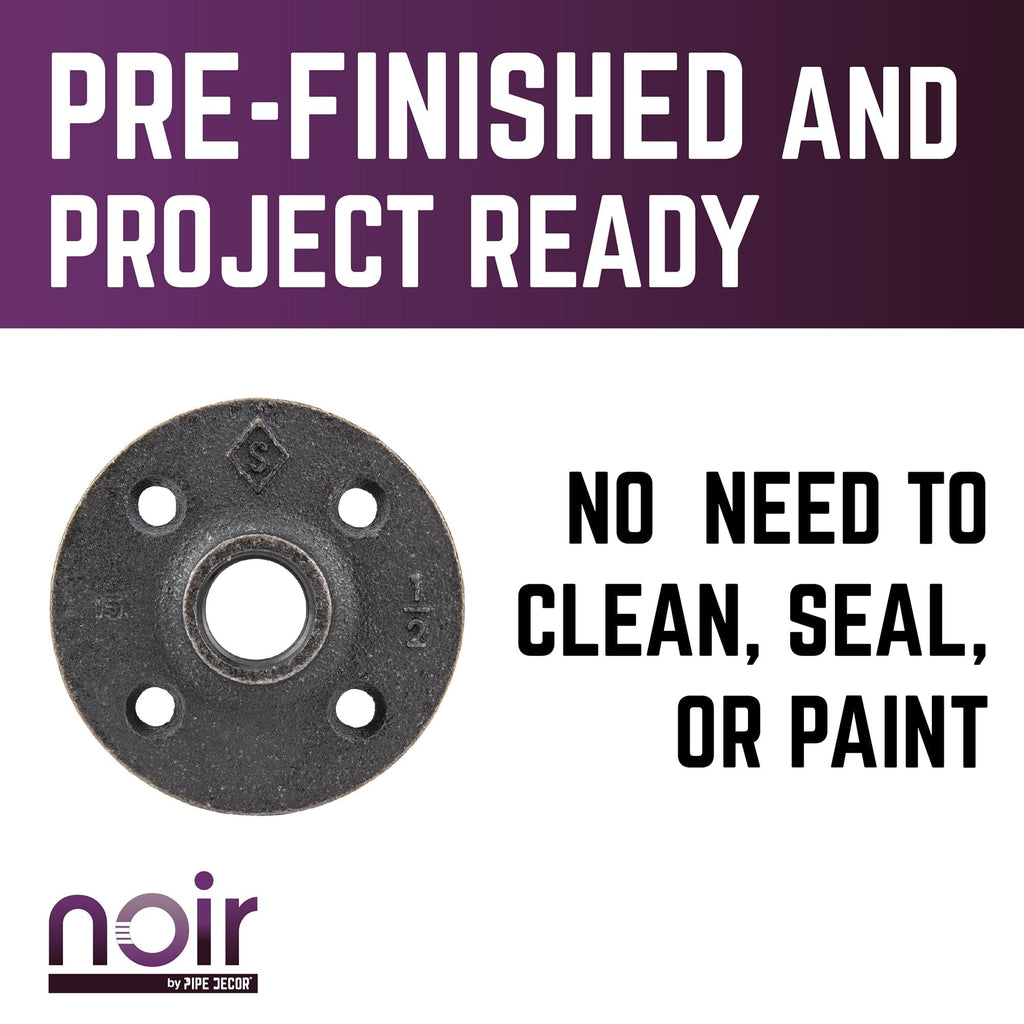 1/2 in. Prefinished Matte Black Floor Flange