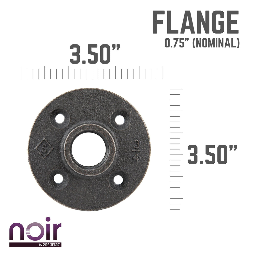 3/4 in. Prefinished Matte Black Floor Flange