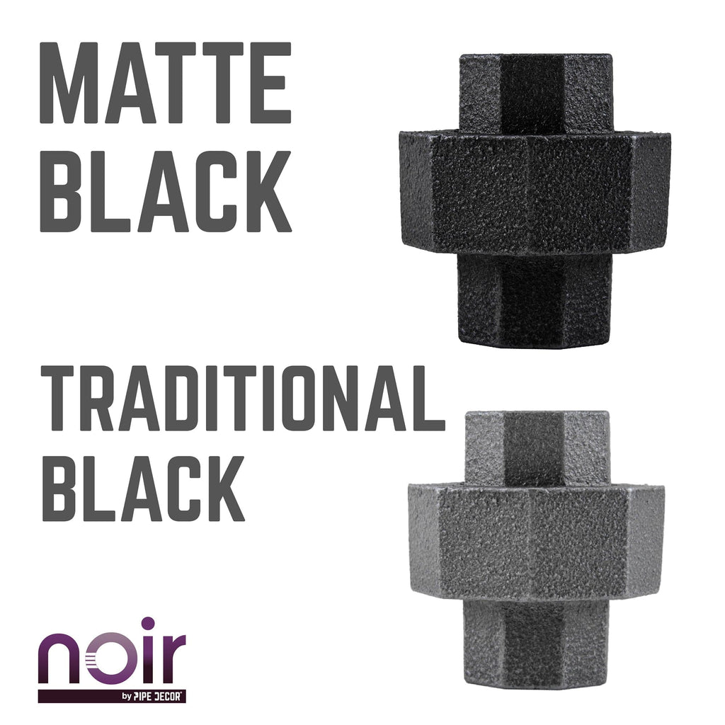 1/2 in. Prefinished Matte Black Union
