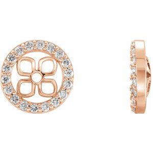 14K Rose Gold 8 mm ID 3/8 CTW Natural Diamond Earring Jackets