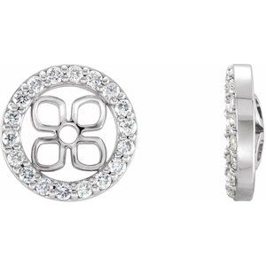 14K White Gold 8 mm ID 3/8 CTW Natural Diamond Earring Jackets